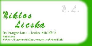 miklos licska business card